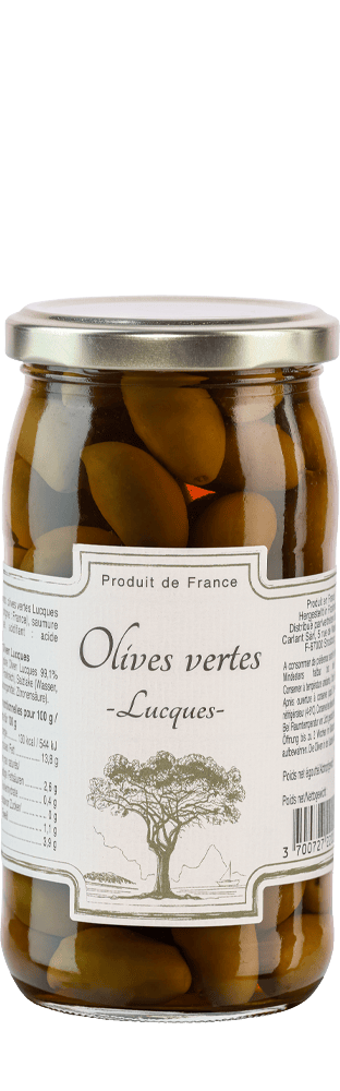Grüne Lucques Oliven 350 g Carlant
