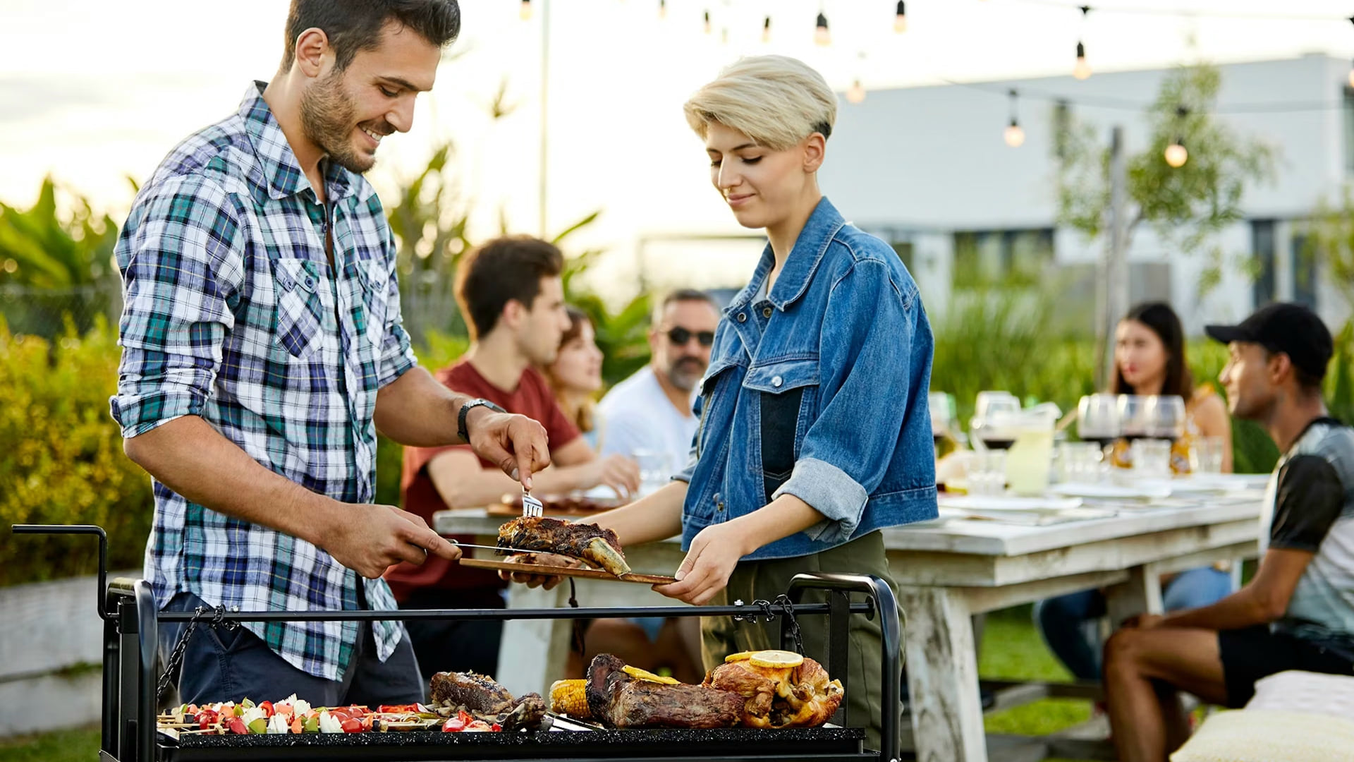 Grill, Wein, Familie