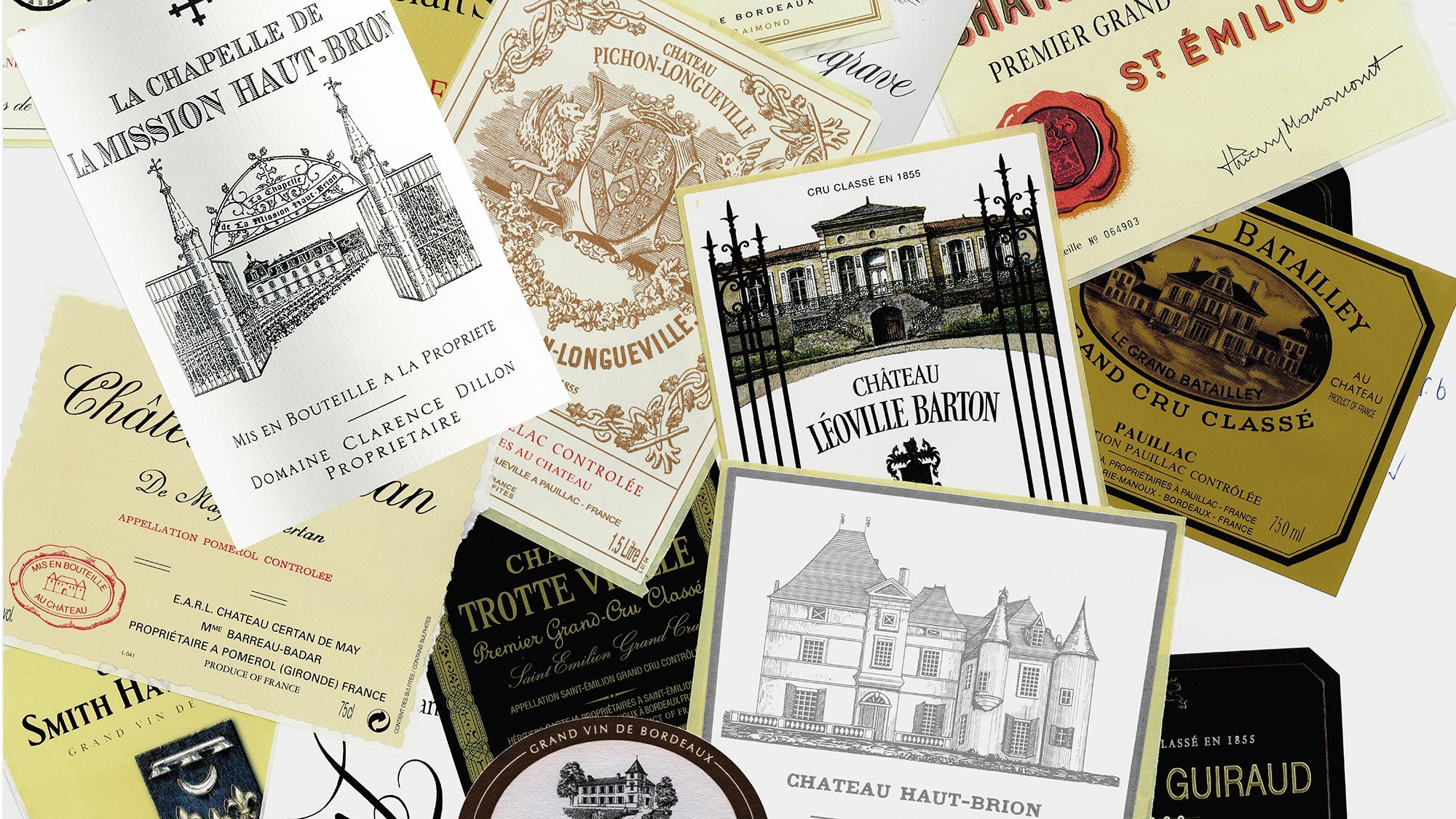 Etiketten renommierter Bordeaux-Châteaux